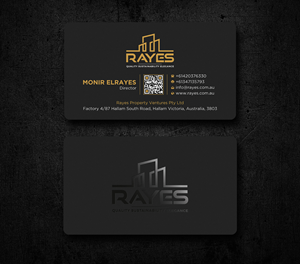 Design de Carte de Visite par Uttom 2 pour Rayes Pty Ltd | Design : #33050752