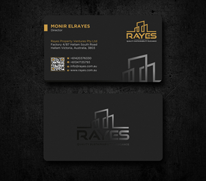 Design de Carte de Visite par Uttom 2 pour Rayes Pty Ltd | Design : #33050753