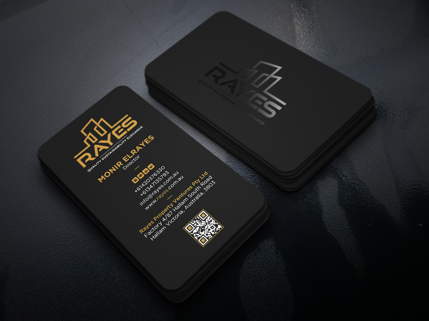 Design de Carte de Visite par Uttom 2 pour Rayes Pty Ltd | Design #33079574