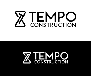 Tempo Construction logo with hourglass design