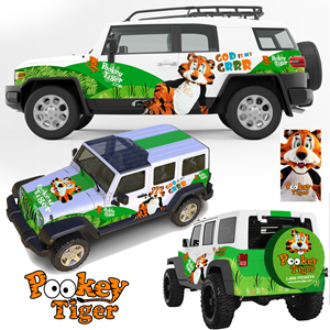 Pookey Tiger (safari on wheels - Jeep Wrangler) "God Is My GRRR"