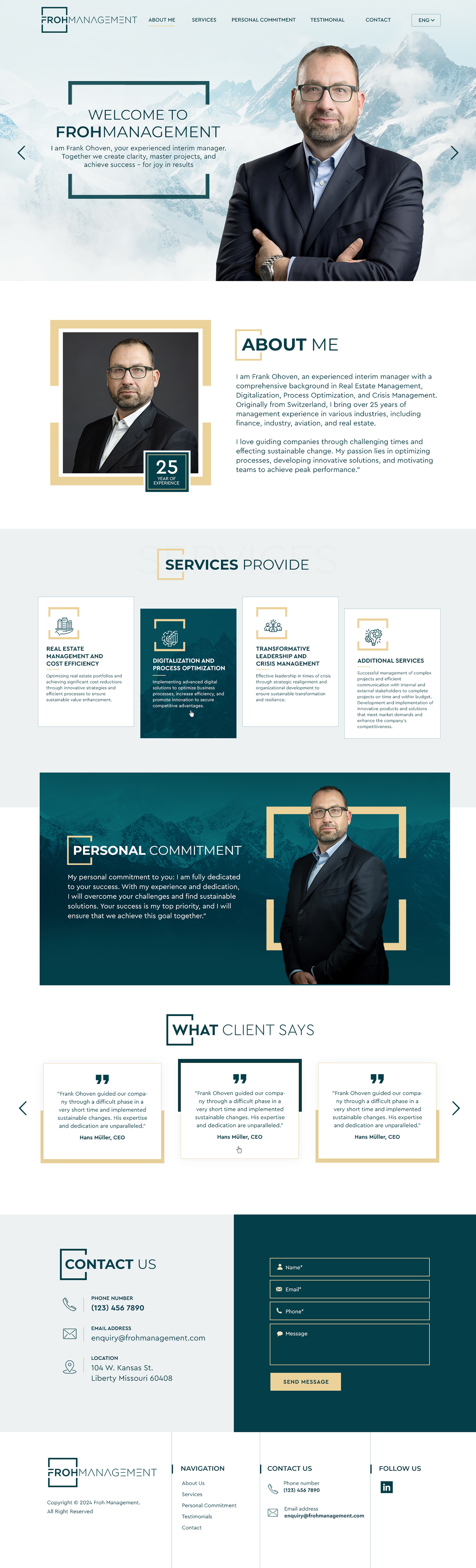 Web Design par Blue Sparrow pour frohmanagement | Design #33063688