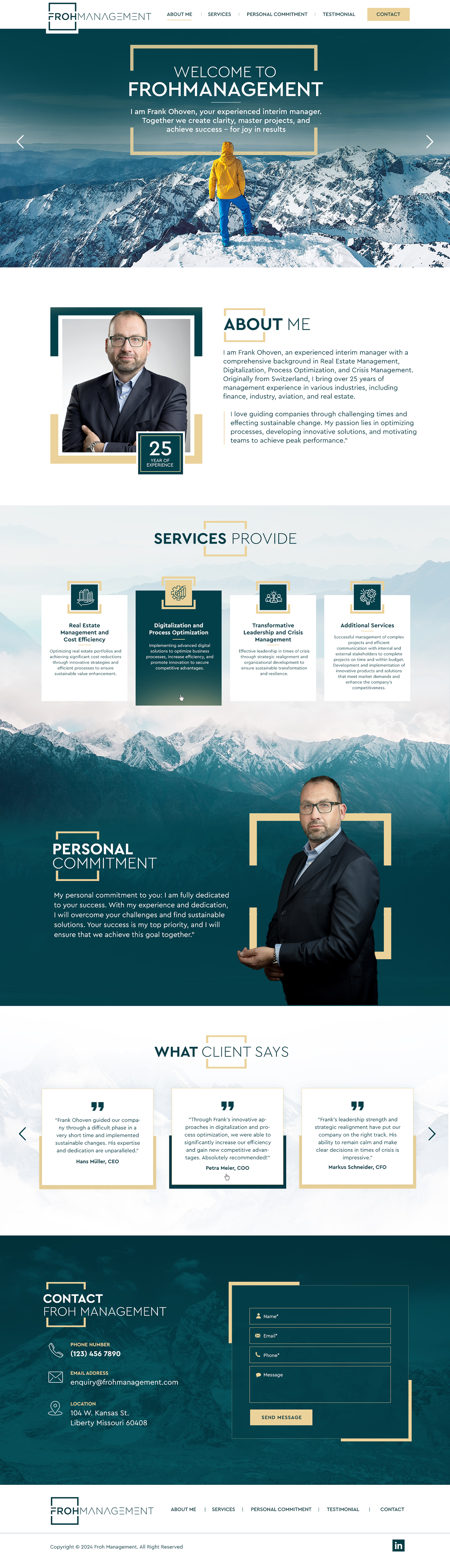 Diseño Web por Blue Sparrow para frohmanagement | Diseño #33063689