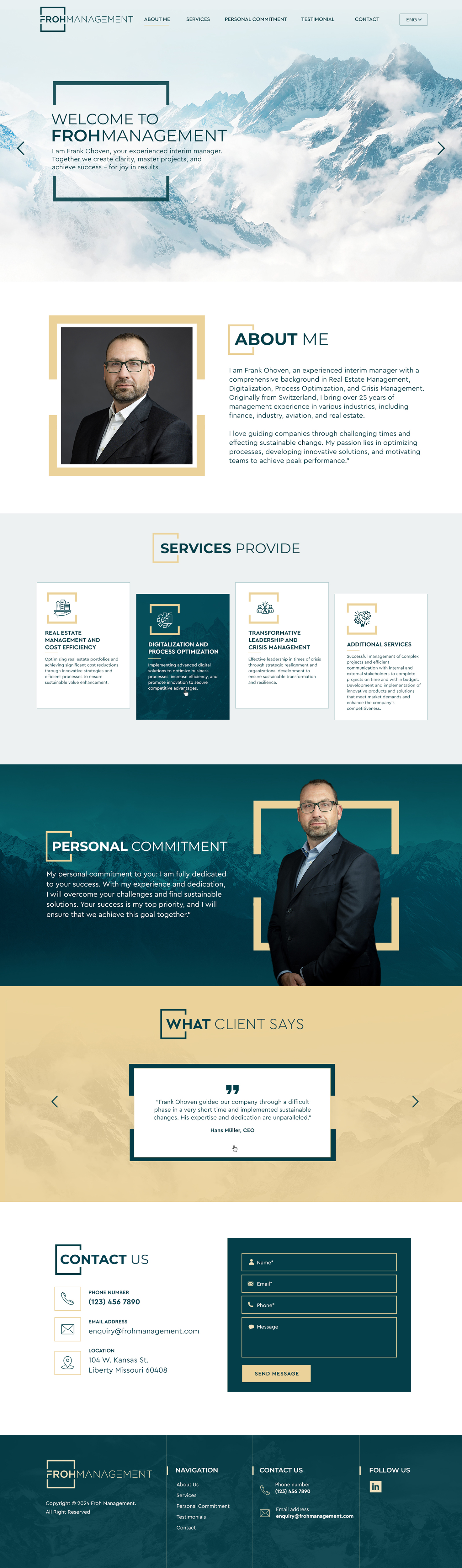 Web Design by Blue Sparrow for frohmanagement | Design #33063691