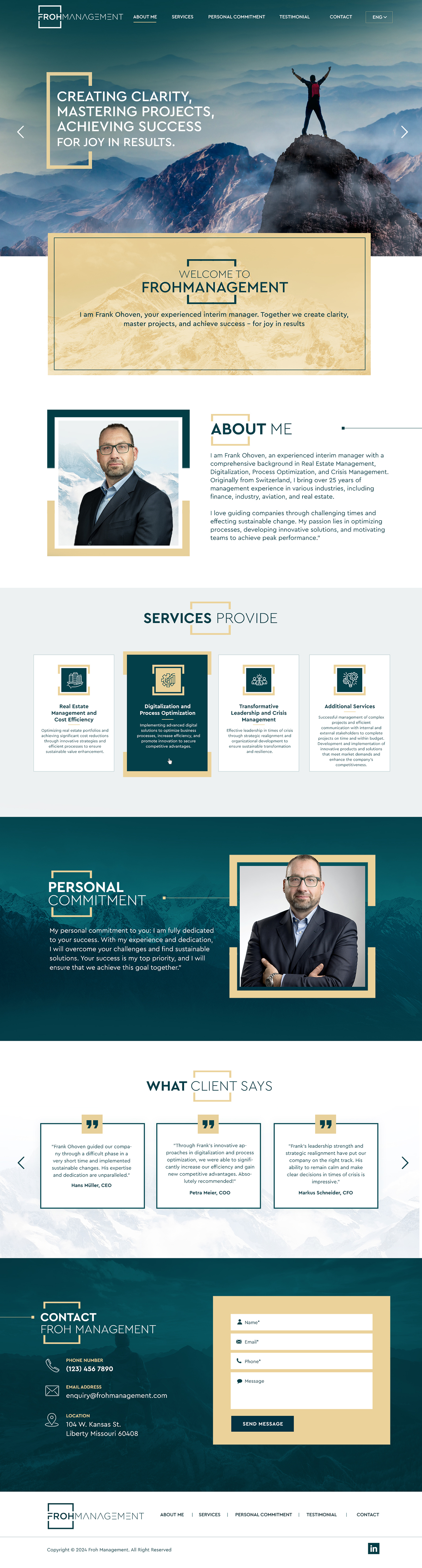 Diseño Web por Blue Sparrow para frohmanagement | Diseño #33063692