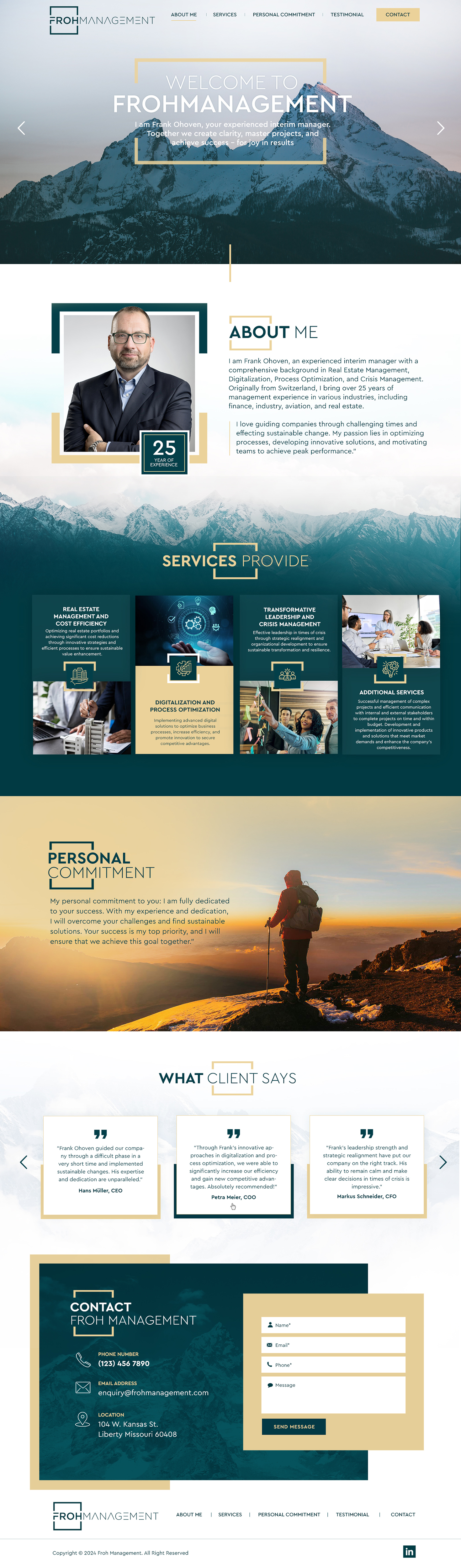 Web Design par Blue Sparrow pour frohmanagement | Design #33063693