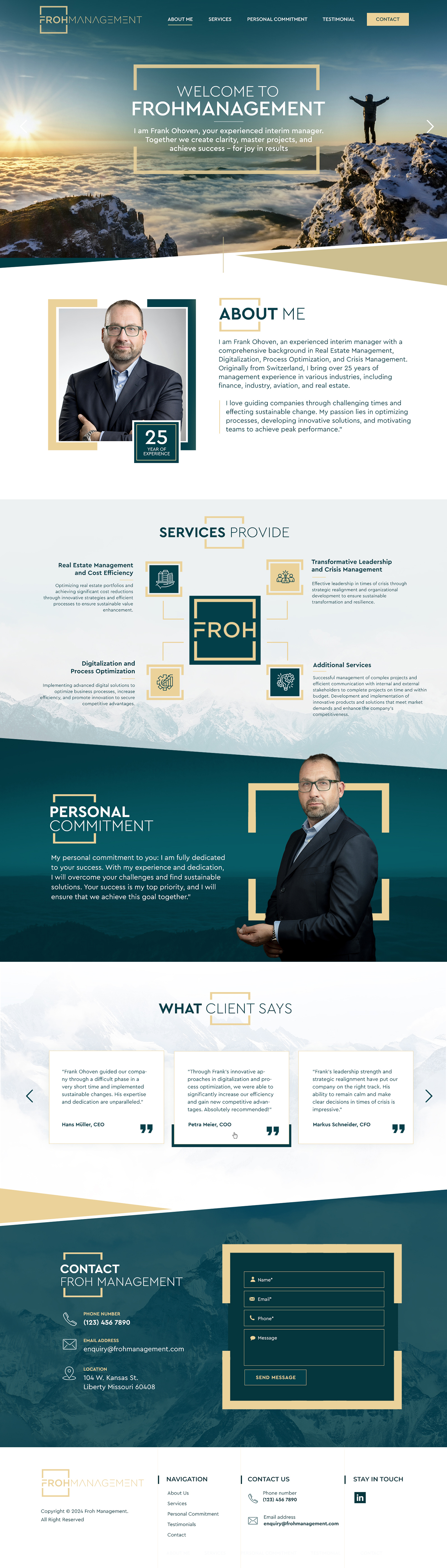 Web Design by Blue Sparrow for frohmanagement | Design #33063694