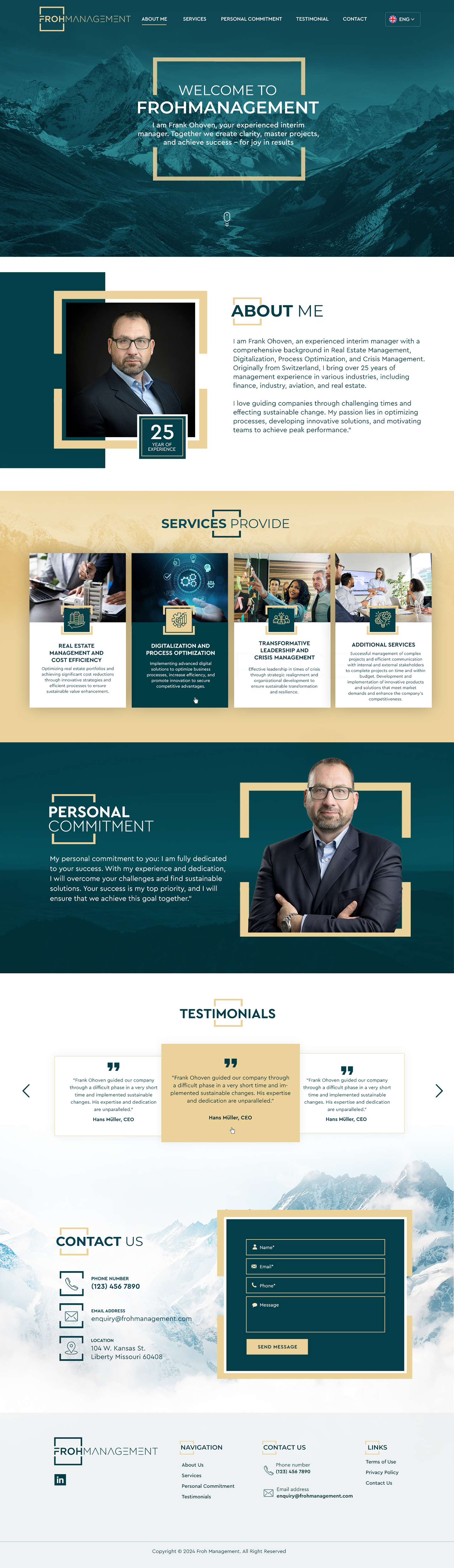 Web Design par Blue Sparrow pour frohmanagement | Design #33063695