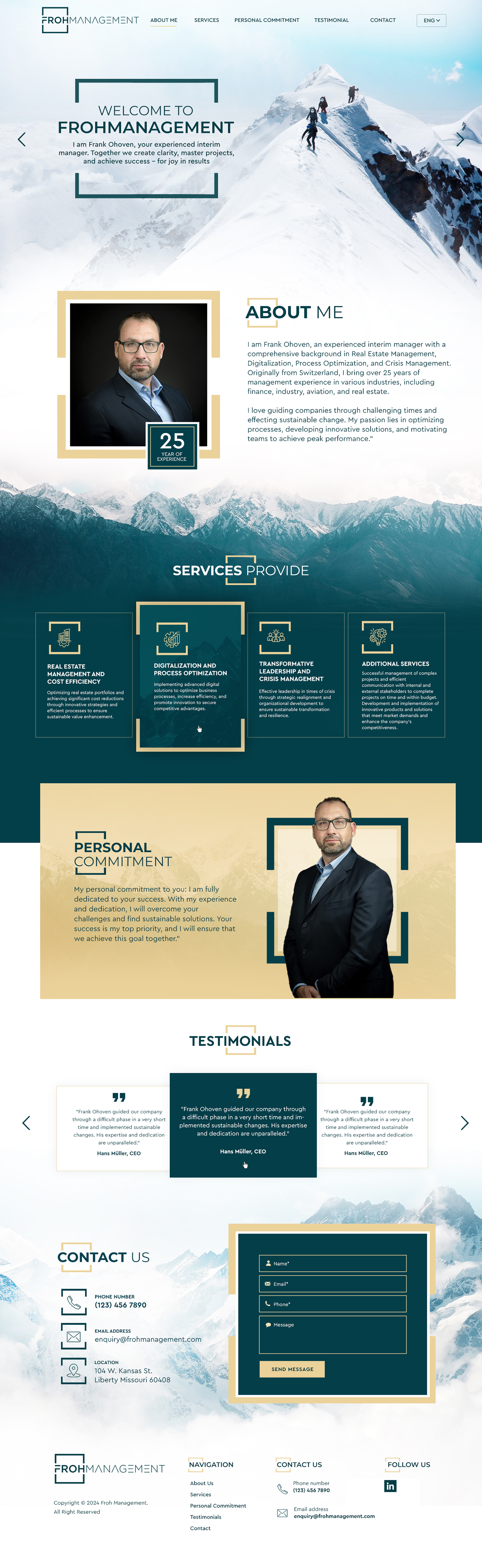 Diseño Web por Blue Sparrow para frohmanagement | Diseño #33063696