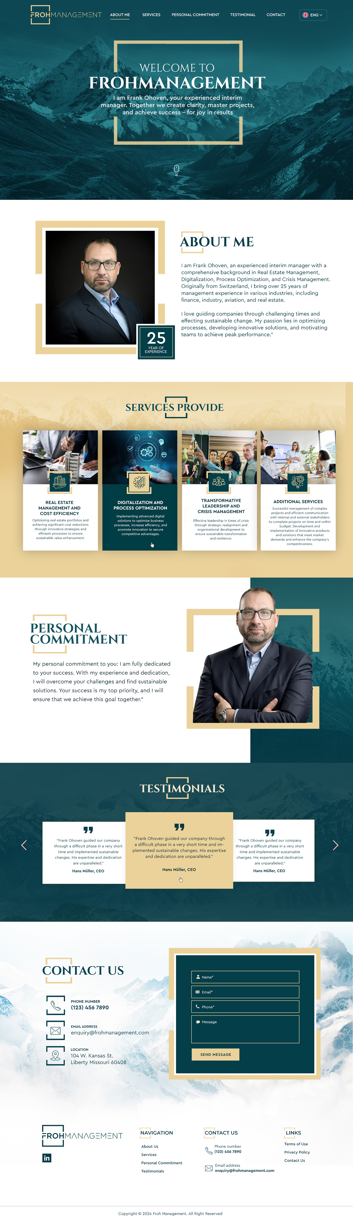 Web Design by Blue Sparrow for frohmanagement | Design #33063697