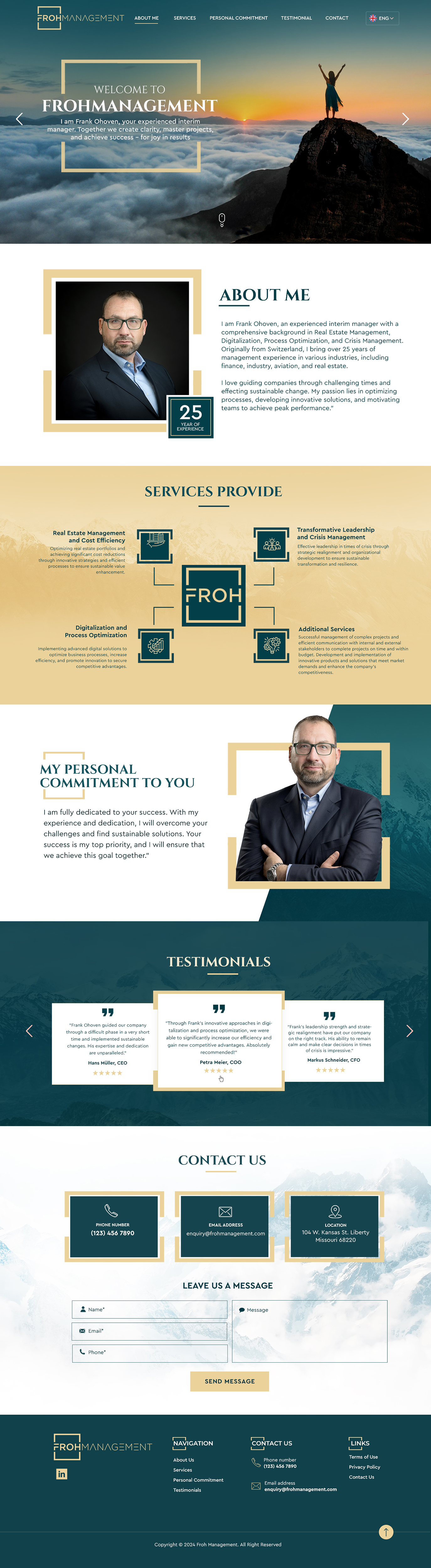 Web Design par Blue Sparrow pour frohmanagement | Design #33065995