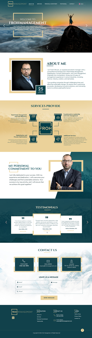 Web Design par Blue Sparrow pour frohmanagement | Design : #33065995