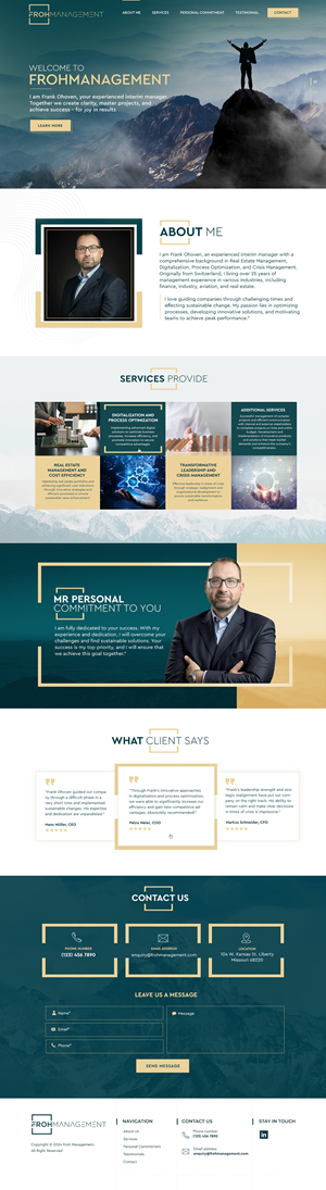 Web Design par Blue Sparrow pour frohmanagement | Design : #33065996