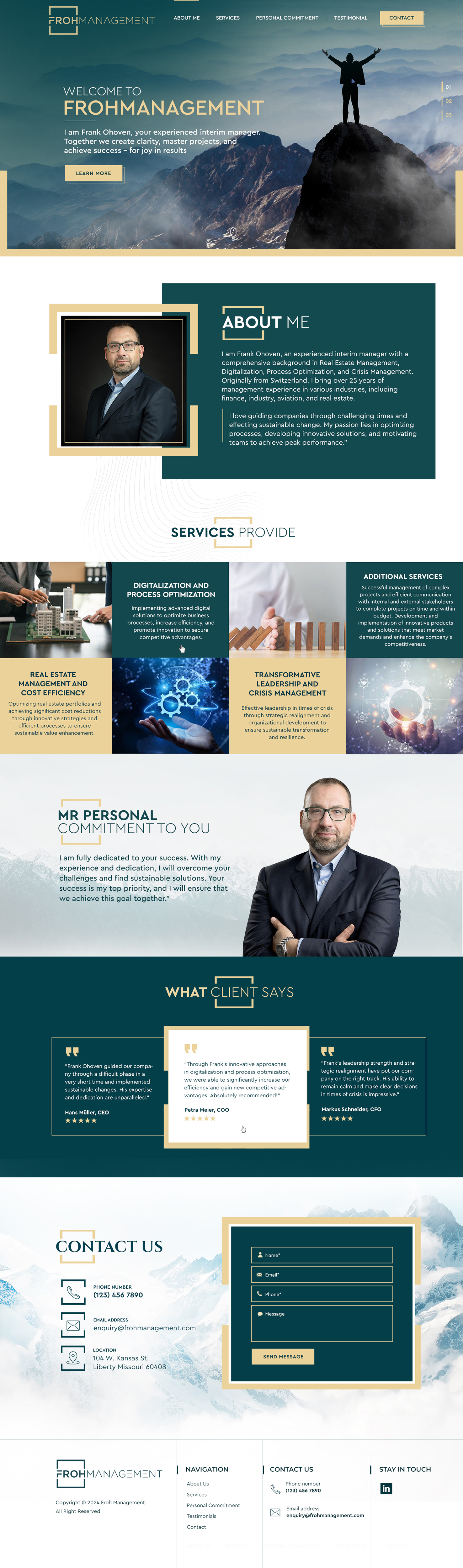 Web Design par Blue Sparrow pour frohmanagement | Design #33065997