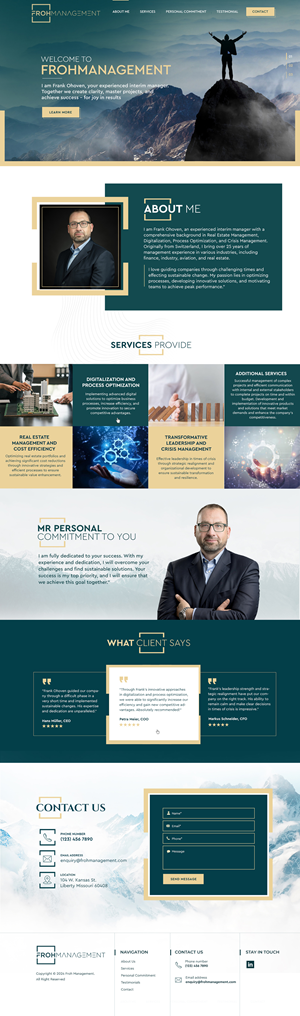 Web Design par Blue Sparrow pour frohmanagement | Design : #33065997