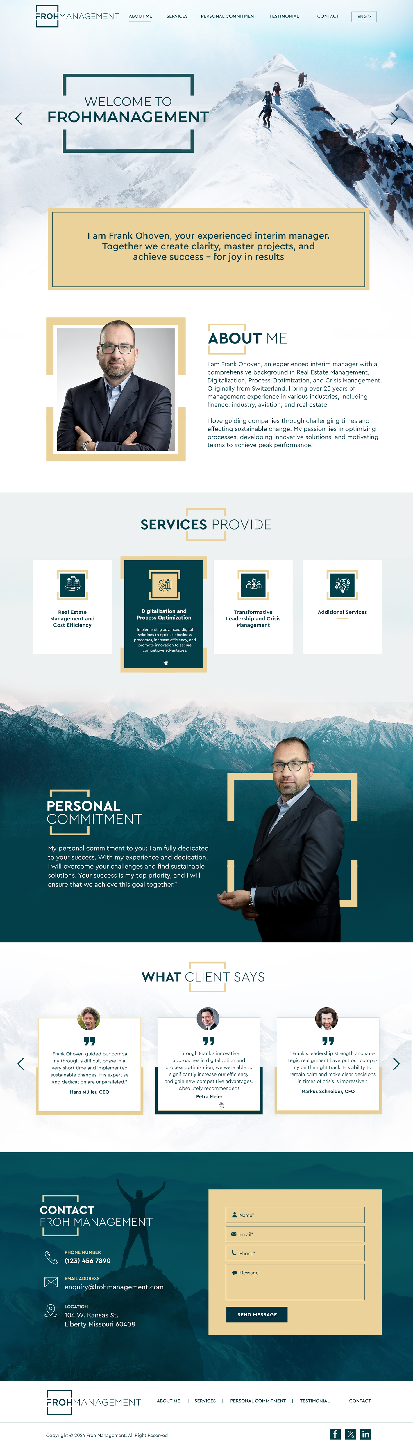 Web Design par Blue Sparrow pour frohmanagement | Design #33070514