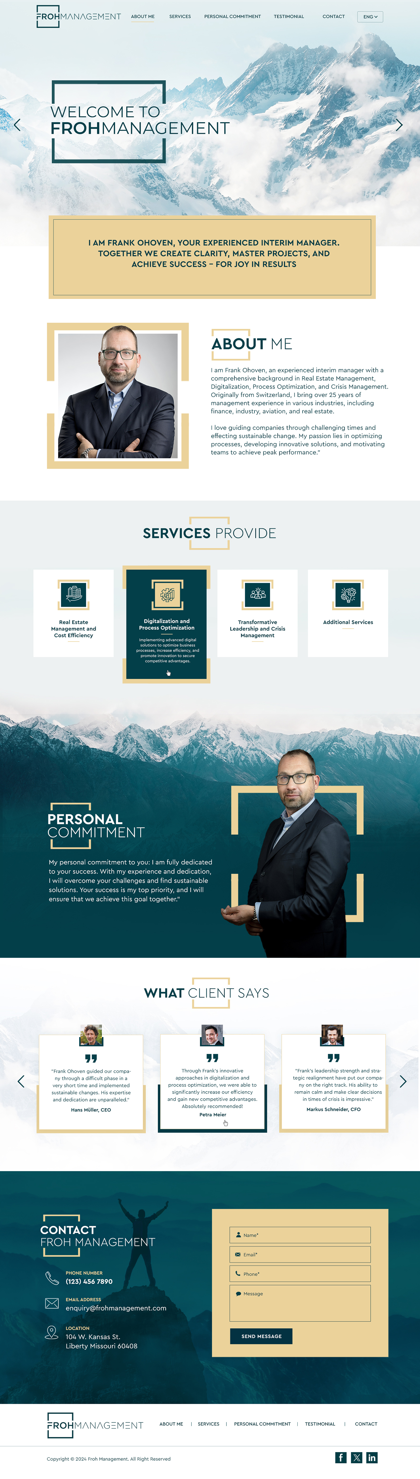Web Design par Blue Sparrow pour frohmanagement | Design #33070515