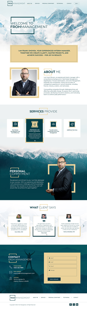 Web Design par Blue Sparrow pour frohmanagement | Design : #33070515
