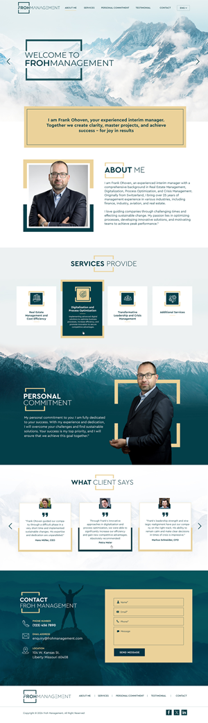 Web Design par Blue Sparrow pour frohmanagement | Design : #33070516