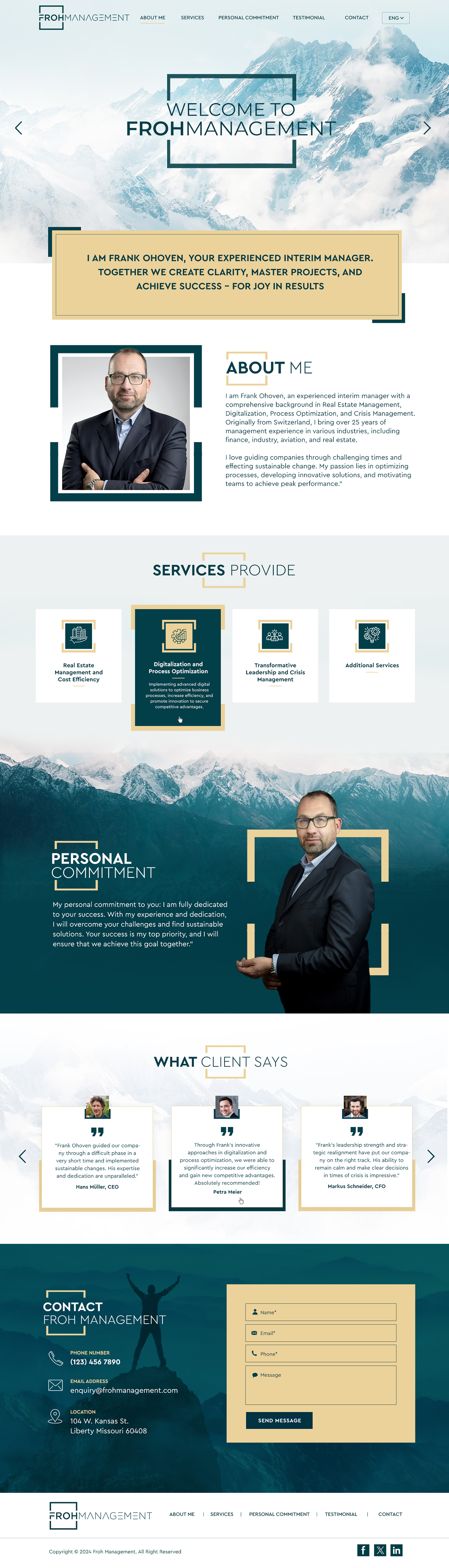 Web Design par Blue Sparrow pour frohmanagement | Design #33070517