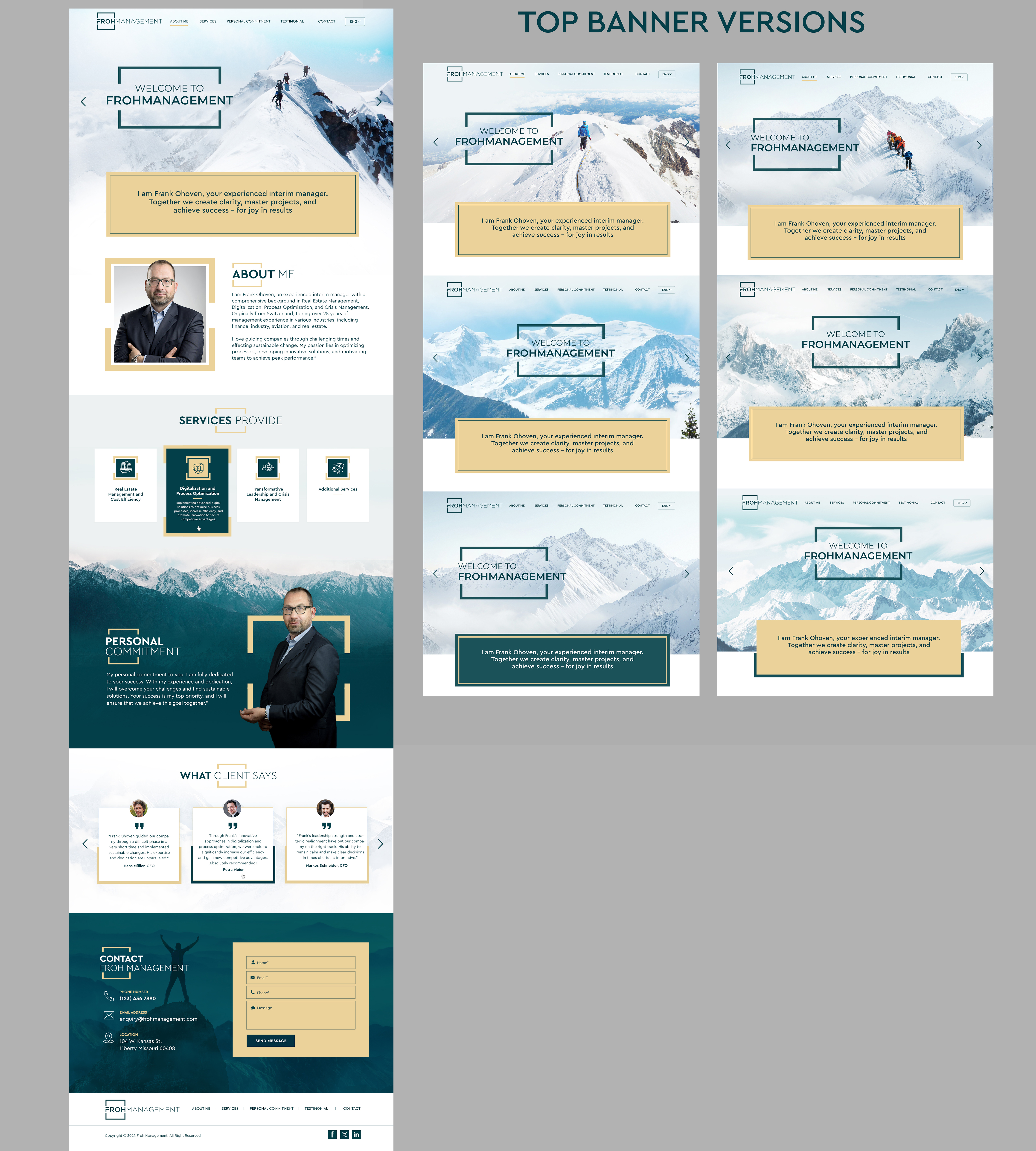 Web Design par Blue Sparrow pour frohmanagement | Design #33070521