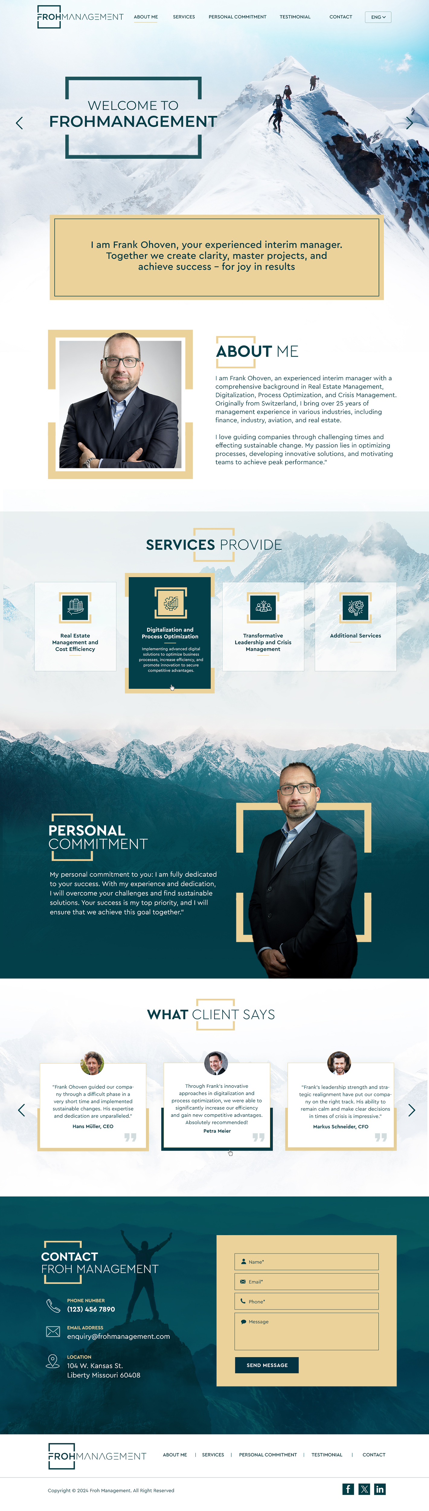 Web Design par Blue Sparrow pour frohmanagement | Design #33073531