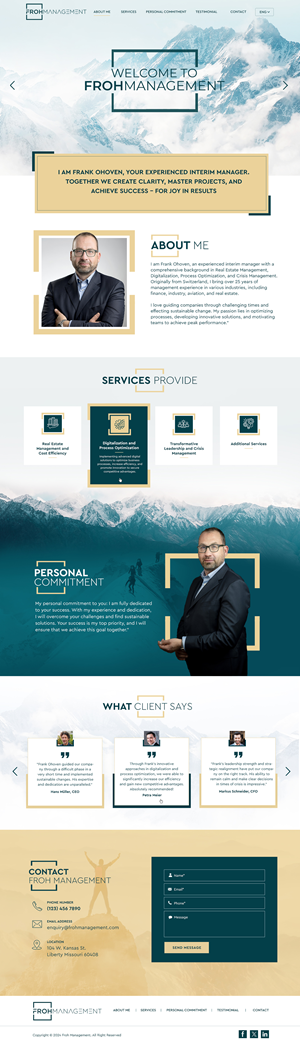 Web Design par Blue Sparrow pour frohmanagement | Design : #33073608