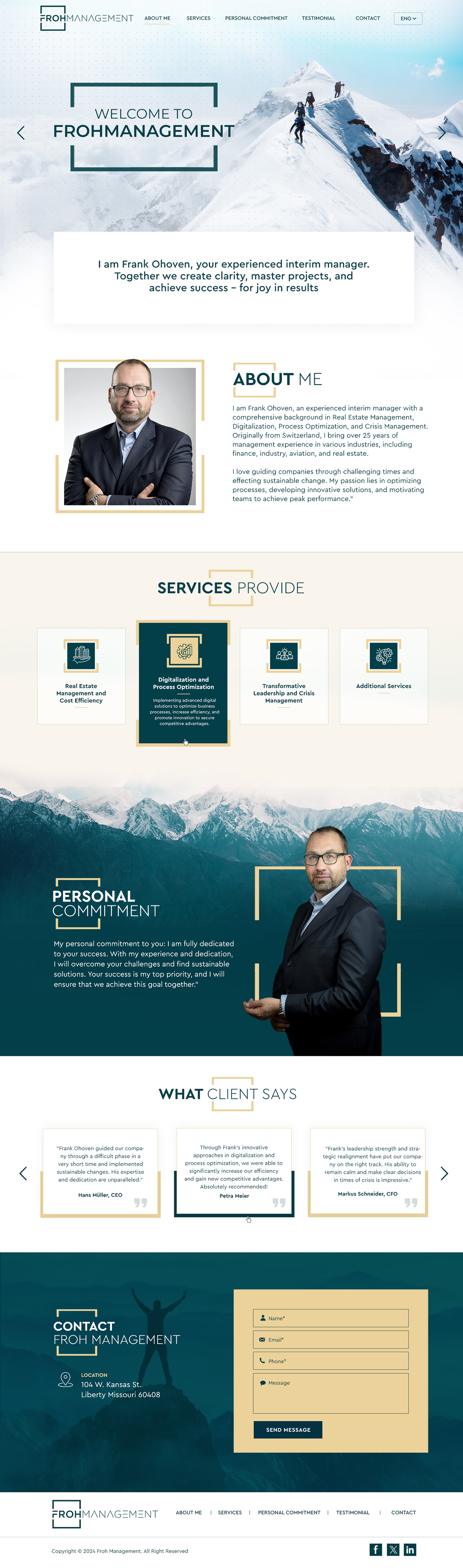 Web Design par Blue Sparrow pour frohmanagement | Design #33093395