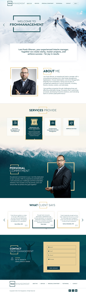Web Design par Blue Sparrow pour frohmanagement | Design : #33093395
