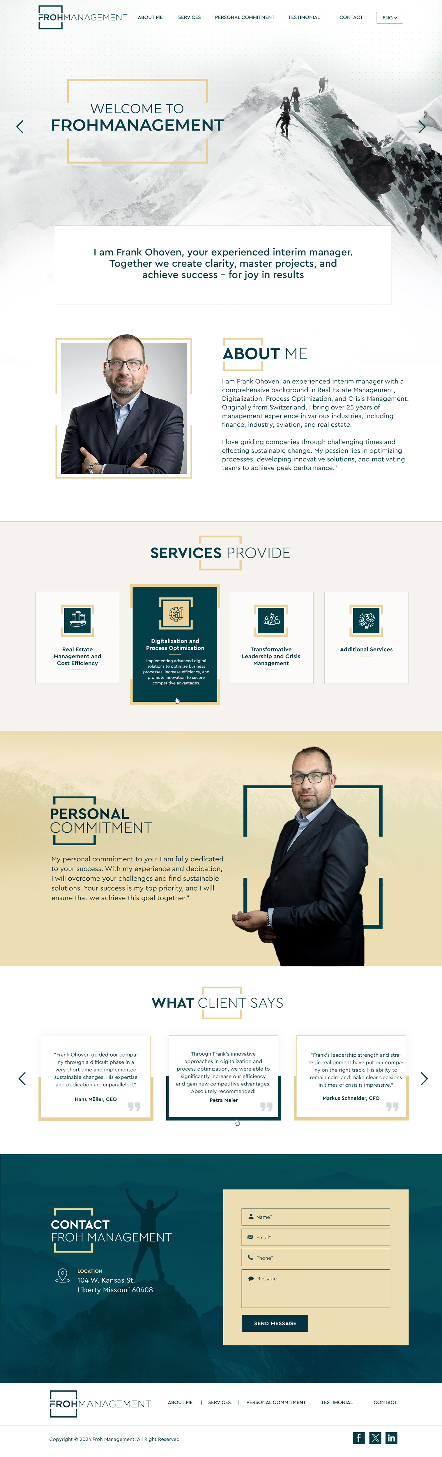 Web Design par Blue Sparrow pour frohmanagement | Design #33093396