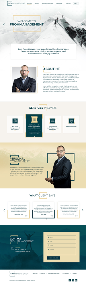 Web Design par Blue Sparrow pour frohmanagement | Design : #33093396