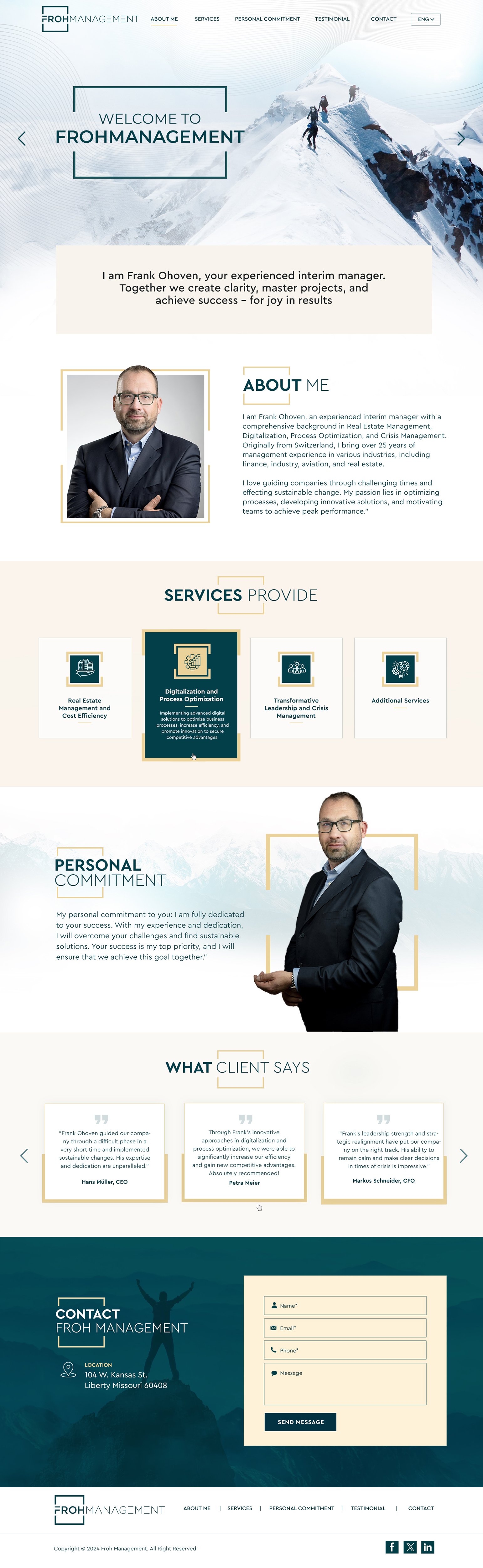 Web Design par Blue Sparrow pour frohmanagement | Design #33093397