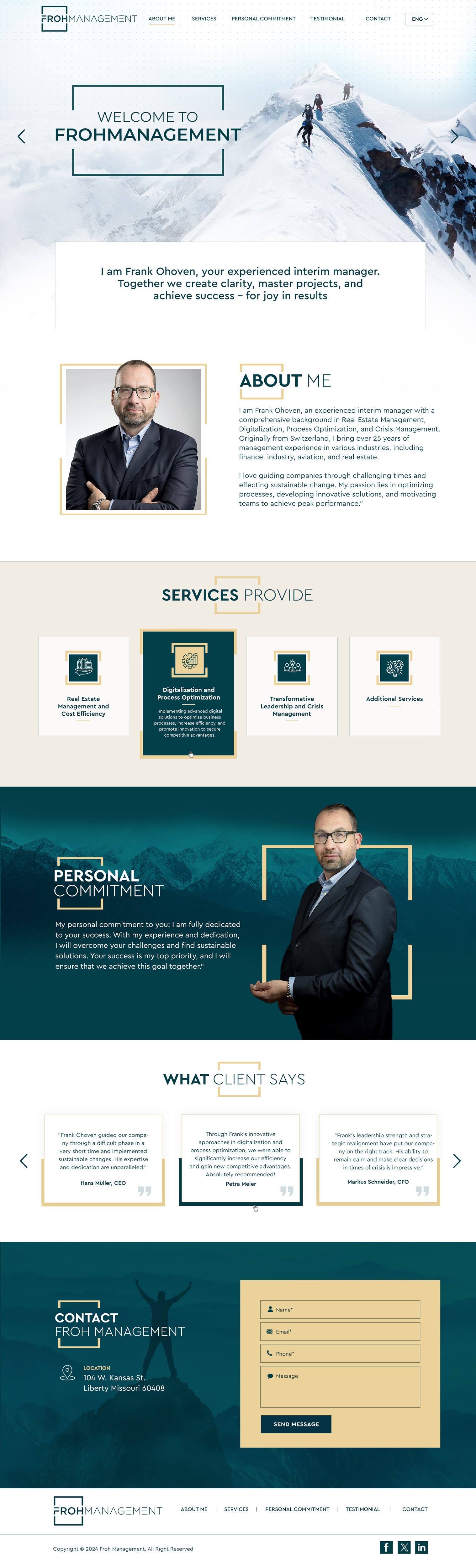 Web Design par Blue Sparrow pour frohmanagement | Design #33093398