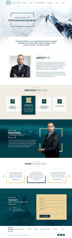 Web Design par Blue Sparrow pour frohmanagement | Design : #33093398