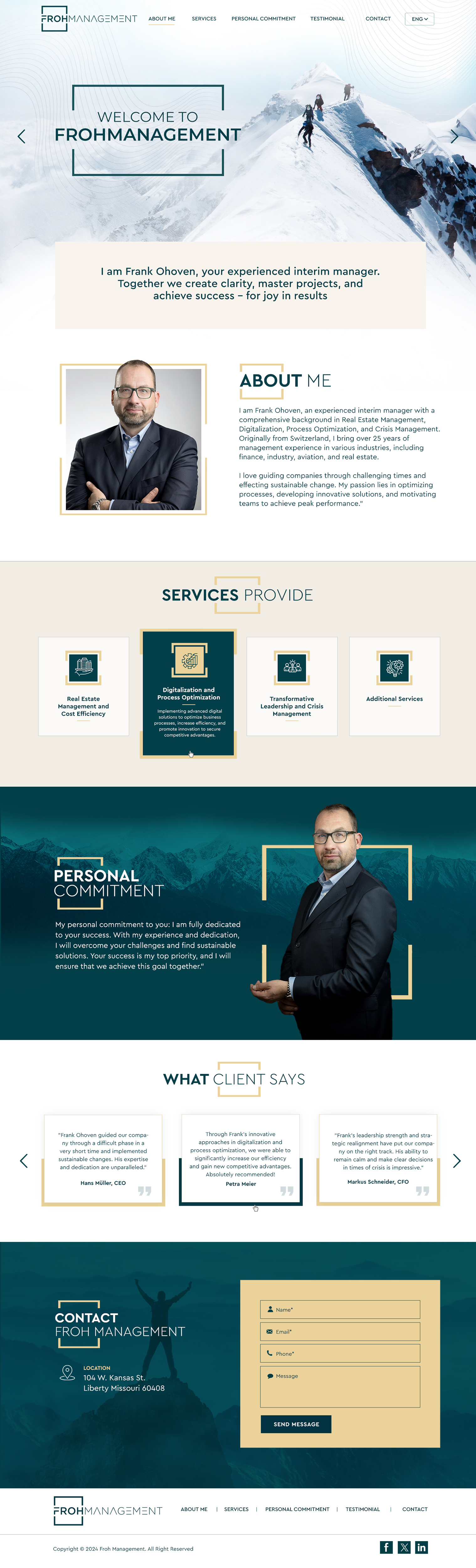 Web Design par Blue Sparrow pour frohmanagement | Design #33093399