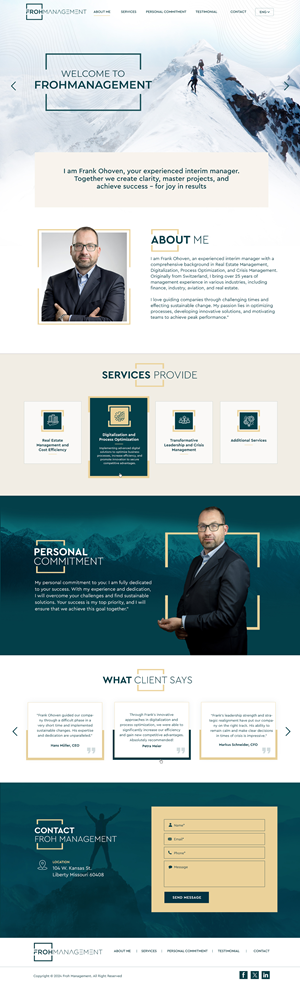 Web Design par Blue Sparrow pour frohmanagement | Design : #33093399