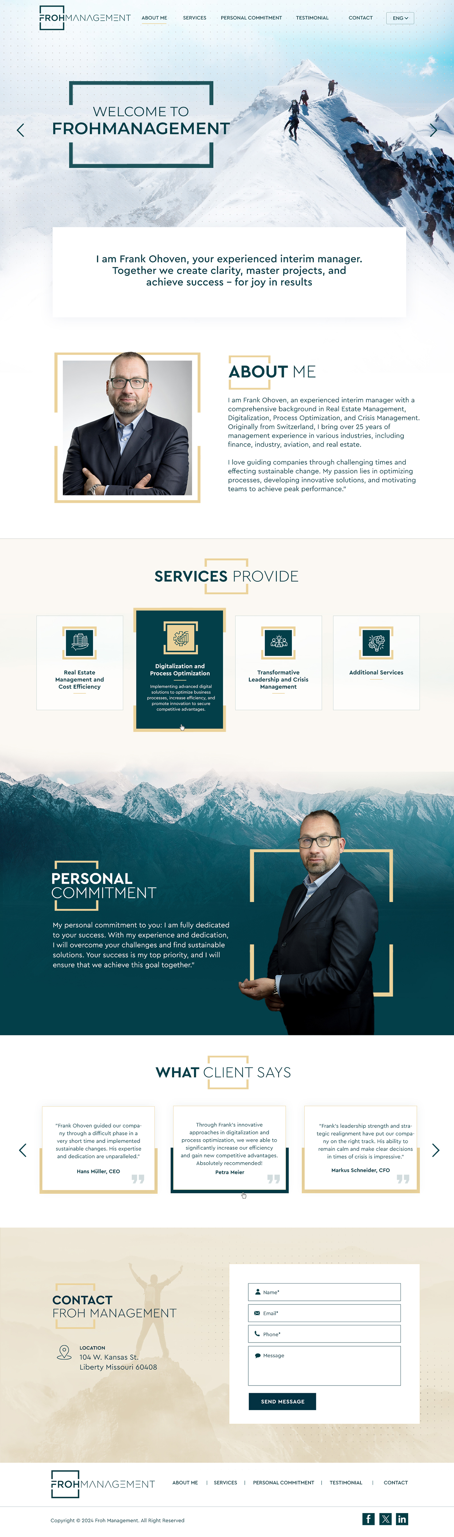 Web Design par Blue Sparrow pour frohmanagement | Design #33093460