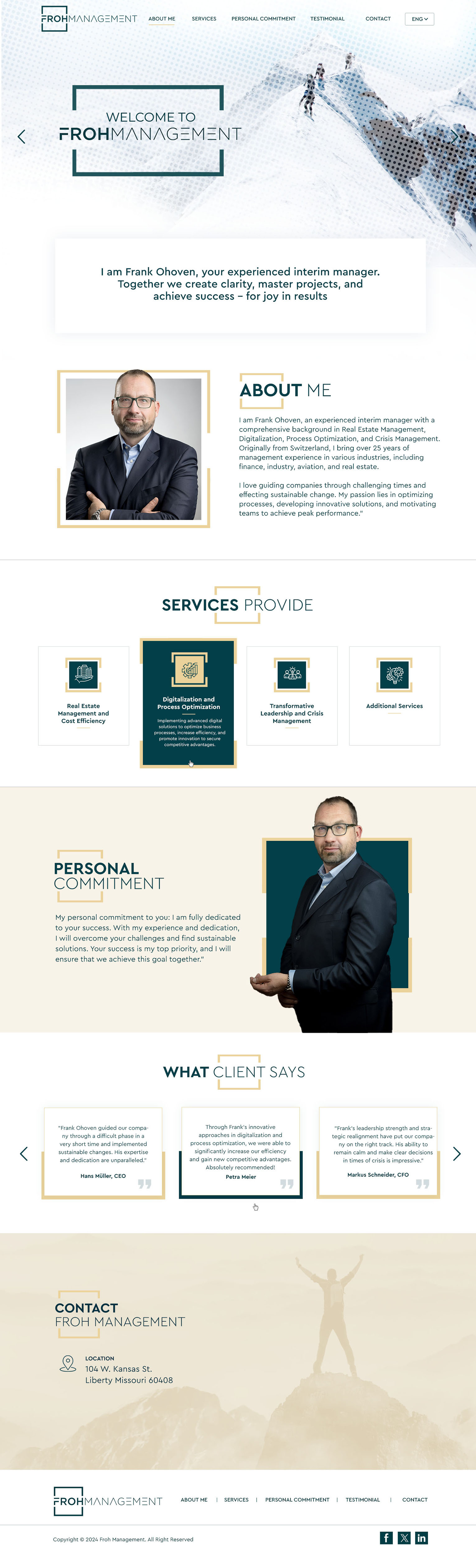 Web Design par Blue Sparrow pour frohmanagement | Design #33094745