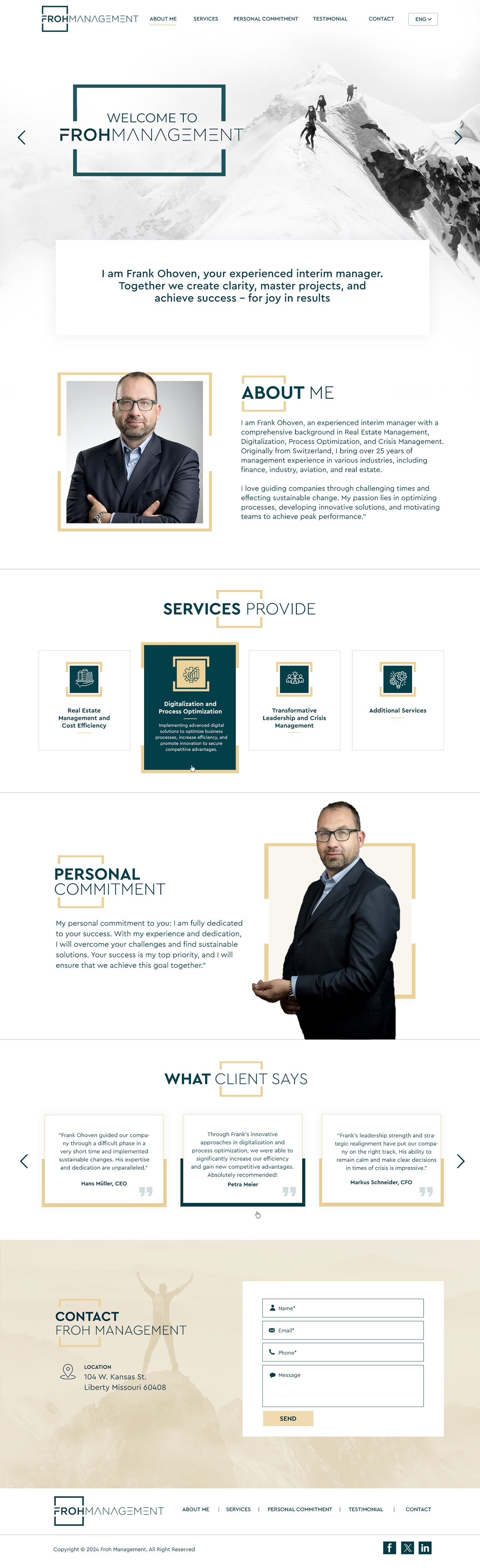 Web Design par Blue Sparrow pour frohmanagement | Design #33094746