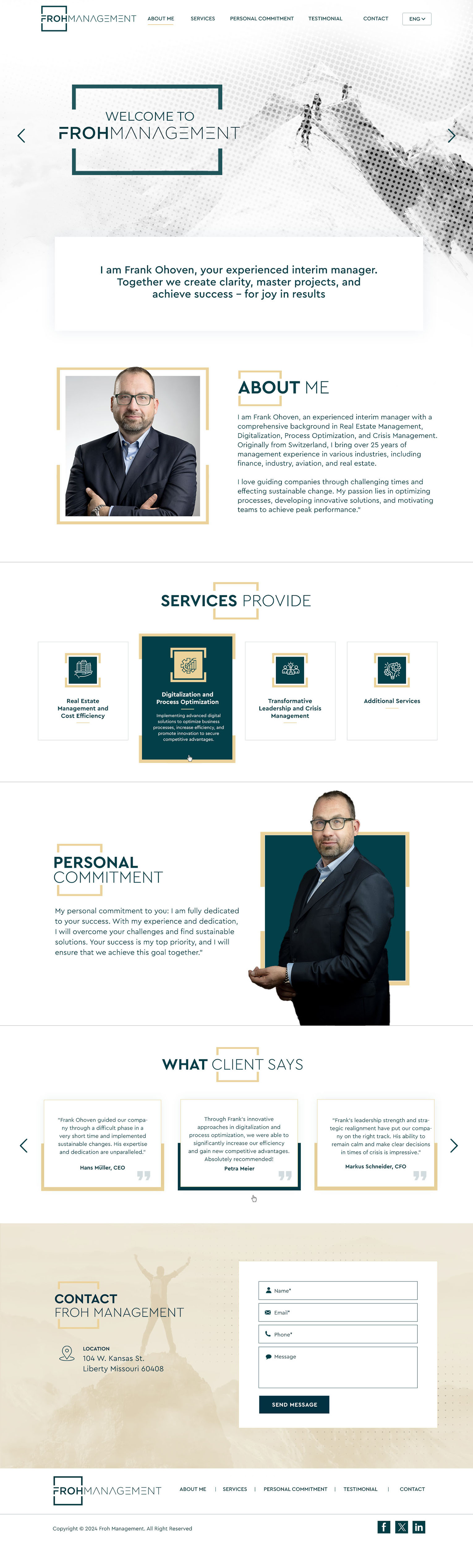 Web Design par Blue Sparrow pour frohmanagement | Design #33094747