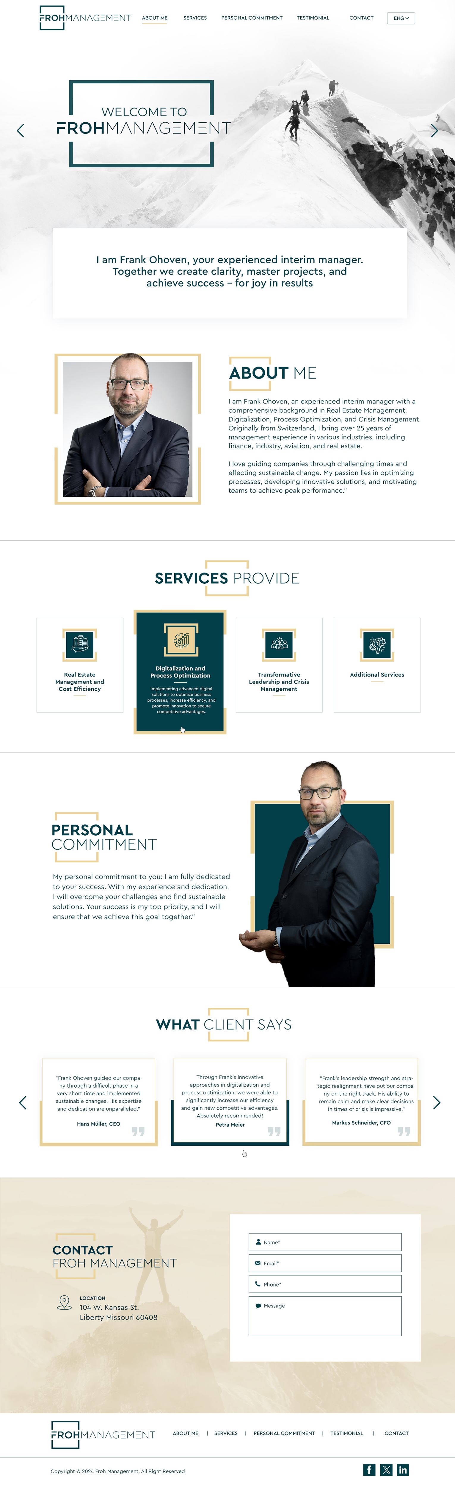 Web Design par Blue Sparrow pour frohmanagement | Design #33094748