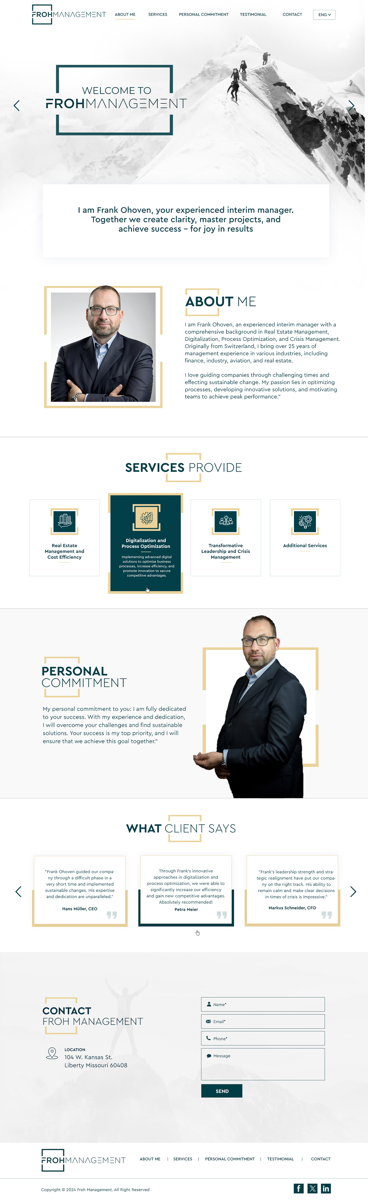 Web-Design von Blue Sparrow für frohmanagement | Design #33094775