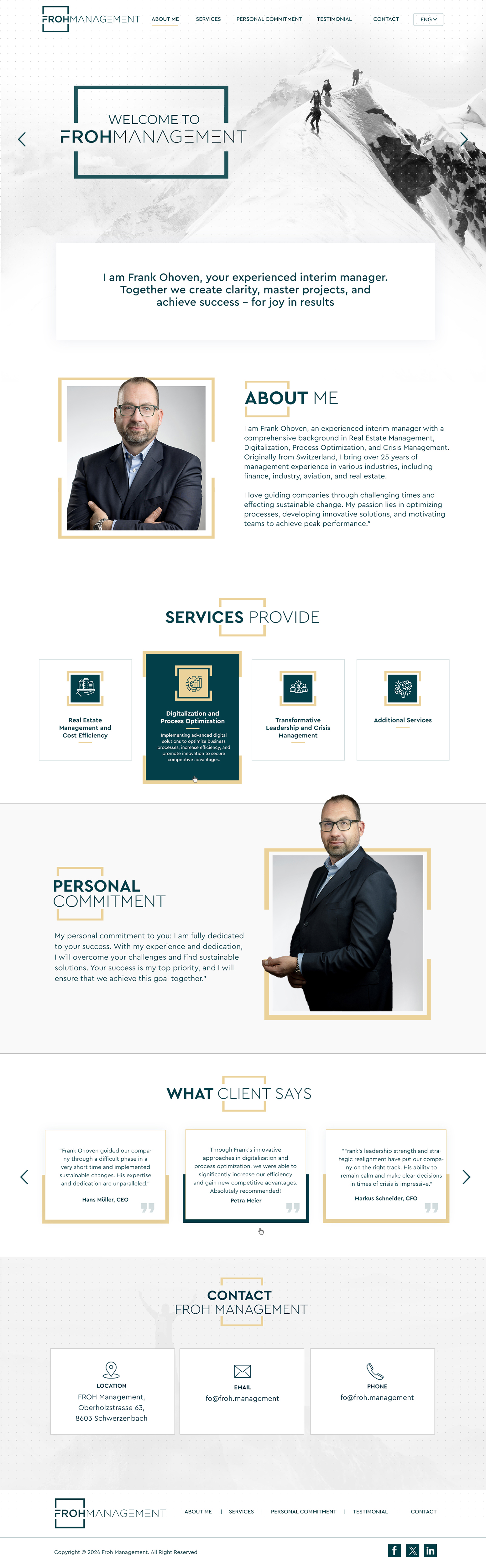 Web Design by Blue Sparrow for frohmanagement | Design #33096370