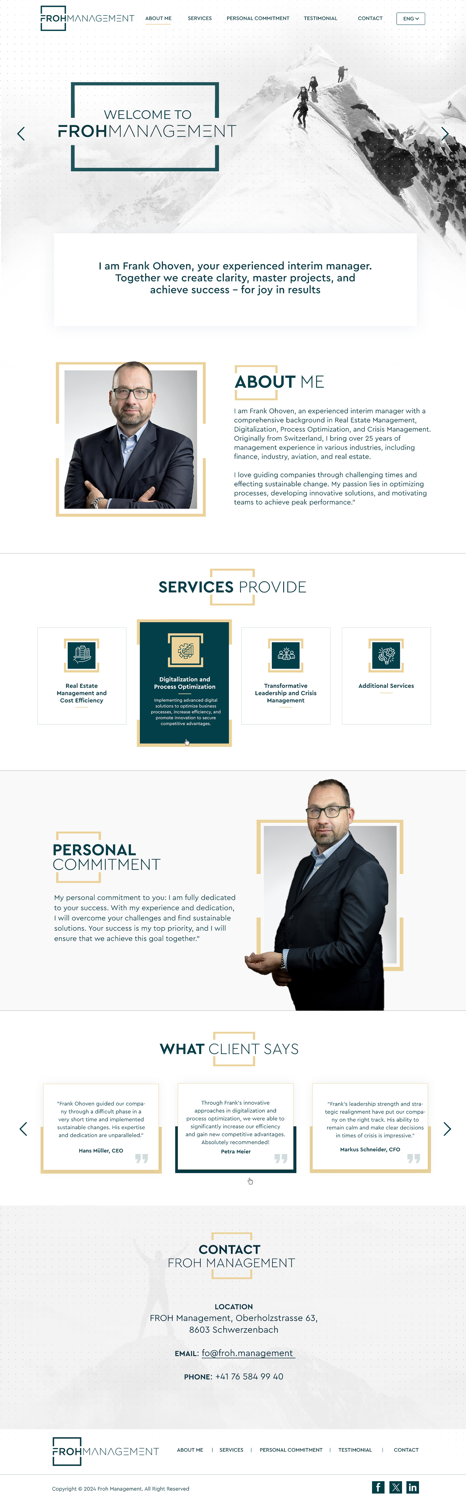 Web Design par Blue Sparrow pour frohmanagement | Design #33096373