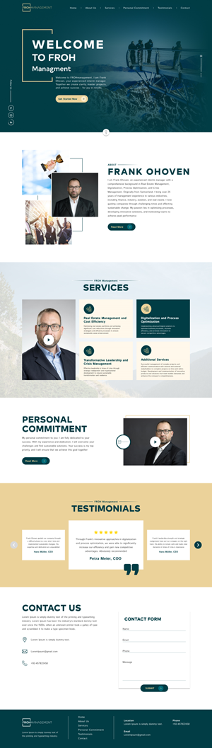 Web Design by Hafsa Fatymah for frohmanagement | Design: #33076686