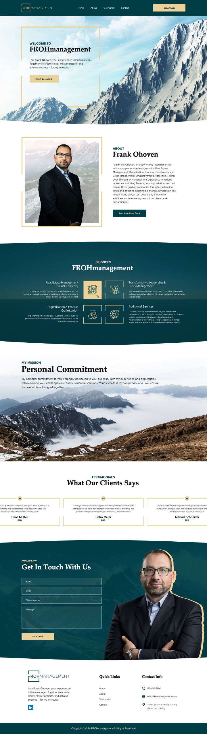 Web Design par Hafsa Fatymah pour frohmanagement | Design #33077393