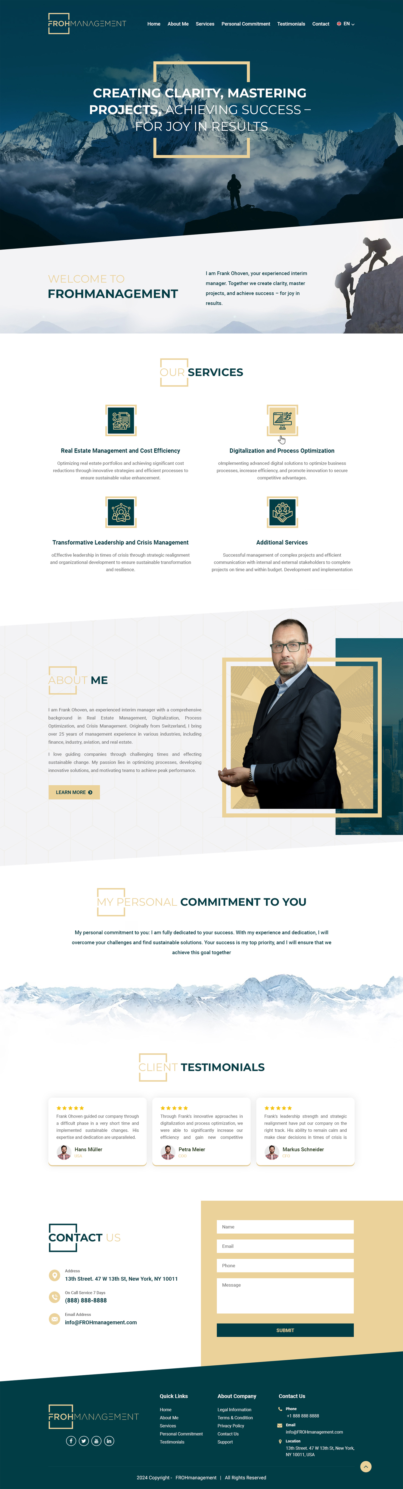 Diseño Web por Dreams Designs para frohmanagement | Diseño #33063087