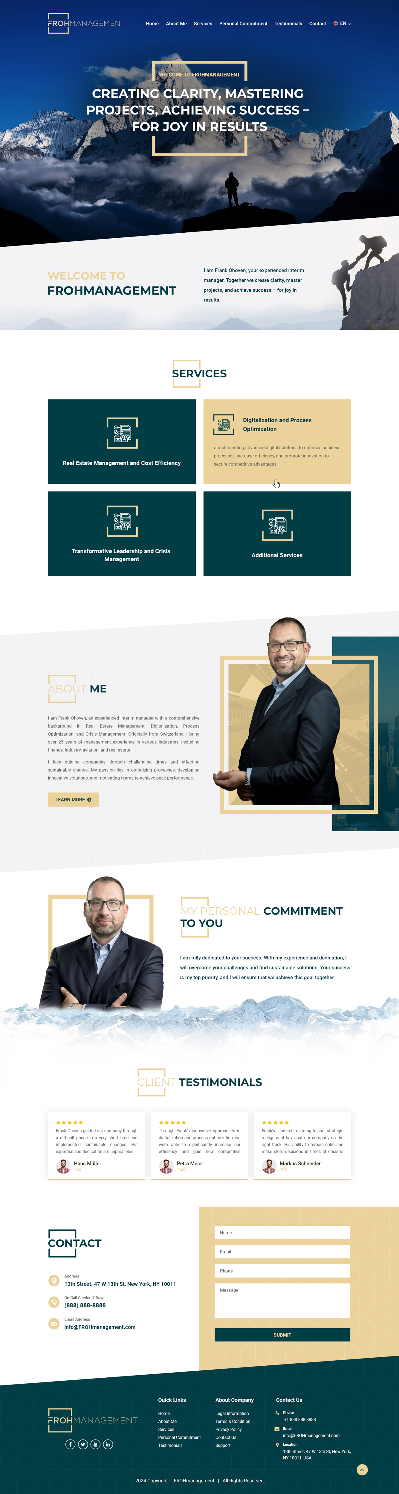 Diseño Web por Dreams Designs para frohmanagement | Diseño #33071125