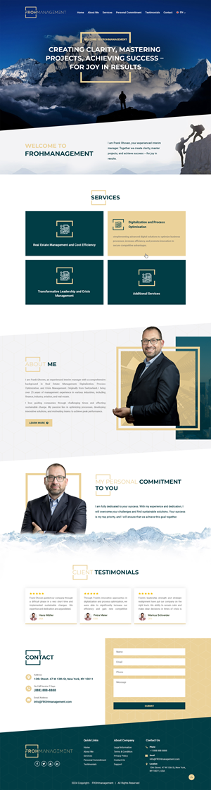 Diseño Web por Dreams Designs para frohmanagement | Diseño: #33071125