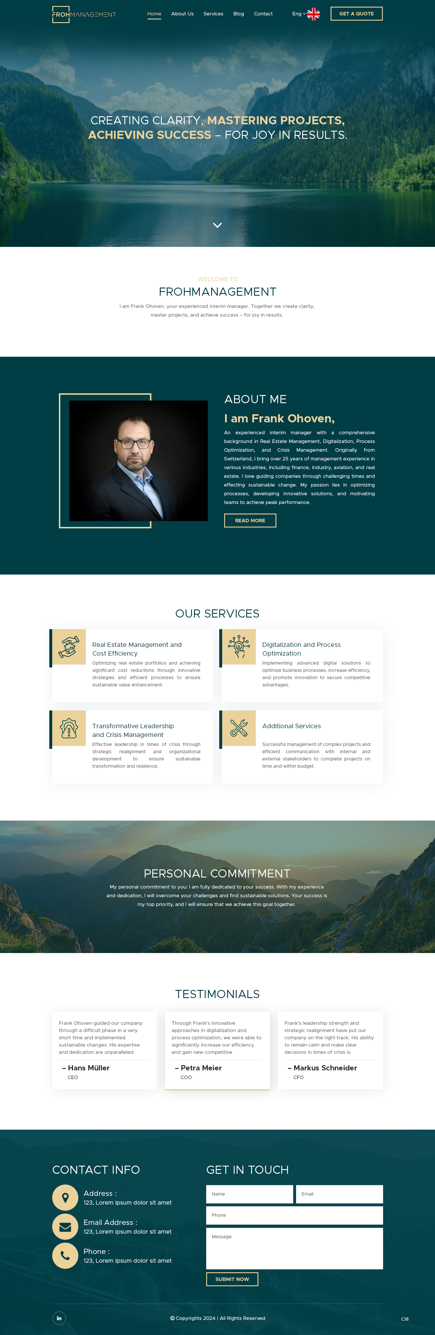 Web Design par pb pour frohmanagement | Design #33063603
